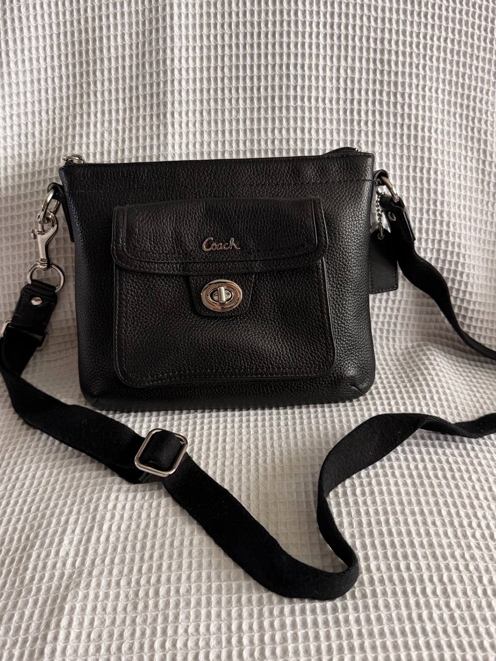 Coach Black Pebbled Leather Crossbody Bag